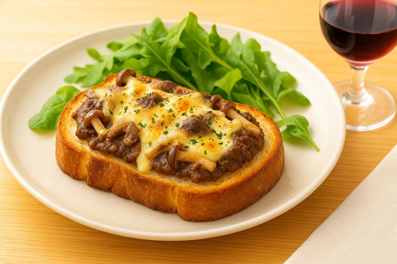 豚レバーペーストの濃厚チーズトースト